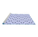 Sideview of Machine Washable Transitional Lavender Blue Rug, wshpat3450blu