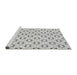 Sideview of Machine Washable Transitional Platinum Gray Rug, wshpat3450gry