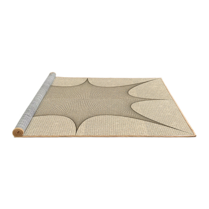 Sideview of Machine Washable Transitional Moccasin Beige Rug, wshpat3451brn