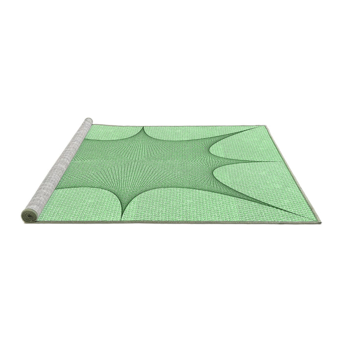 Sideview of Machine Washable Transitional Mint Green Rug, wshpat3451grn