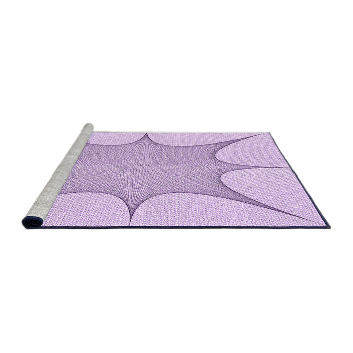 Sideview of Machine Washable Transitional Bright Lilac Purple Rug, wshpat3451pur