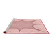 Sideview of Machine Washable Transitional Pastel Red Pink Rug, wshpat3451rd