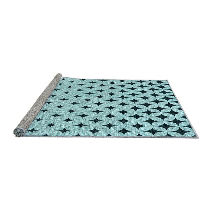 Sideview of Machine Washable Transitional Seafoam Green Rug, wshpat3452lblu