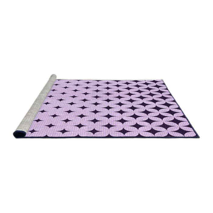 Sideview of Machine Washable Transitional Lilac Purple Rug, wshpat3452pur
