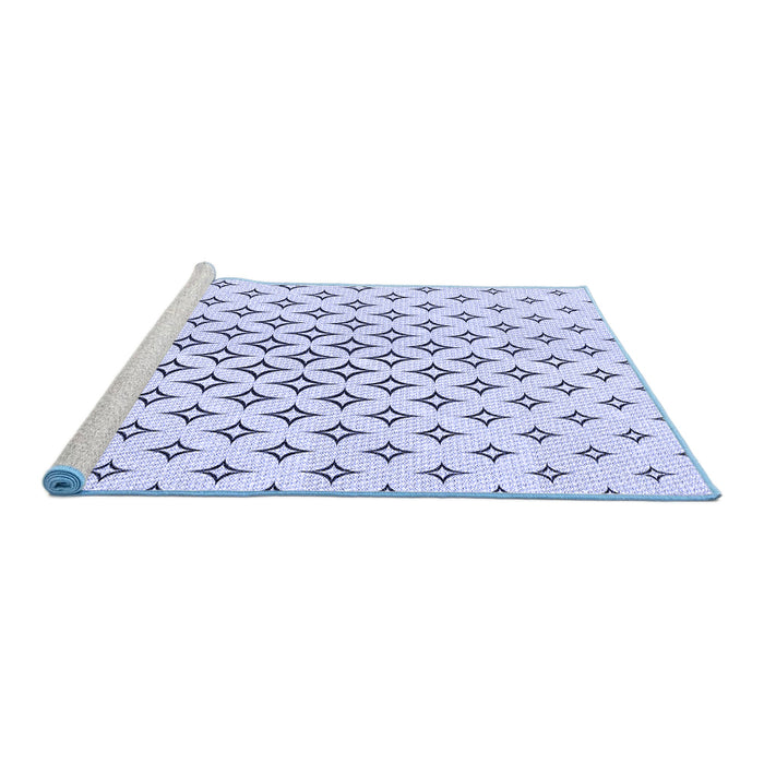 Sideview of Machine Washable Transitional Lavender Blue Rug, wshpat3453blu
