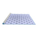 Sideview of Machine Washable Transitional Lavender Blue Rug, wshpat3453blu