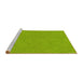 Sideview of Machine Washable Transitional Green Rug, wshpat3454yw