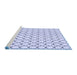 Sideview of Machine Washable Transitional Lavender Blue Rug, wshpat3455blu