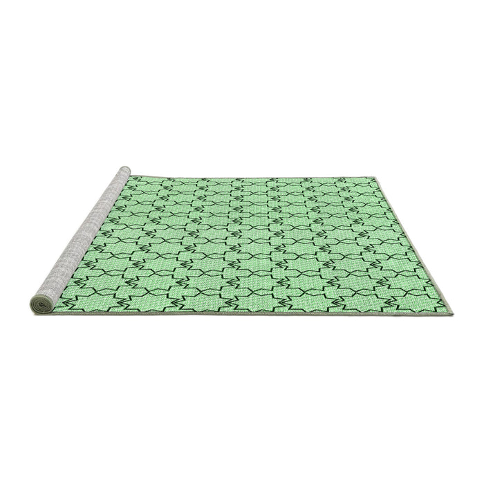 Sideview of Machine Washable Transitional Mint Green Rug, wshpat3455grn