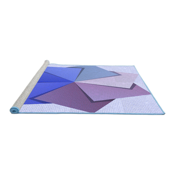 Sideview of Machine Washable Transitional Periwinkle Purple Rug, wshpat3456blu