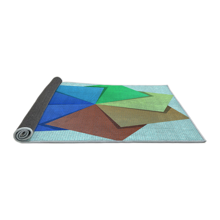 Thickness of Patterned Steel Blue Rug, pat3456lblu