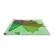 Sideview of Machine Washable Transitional Green Rug, wshpat3458grn