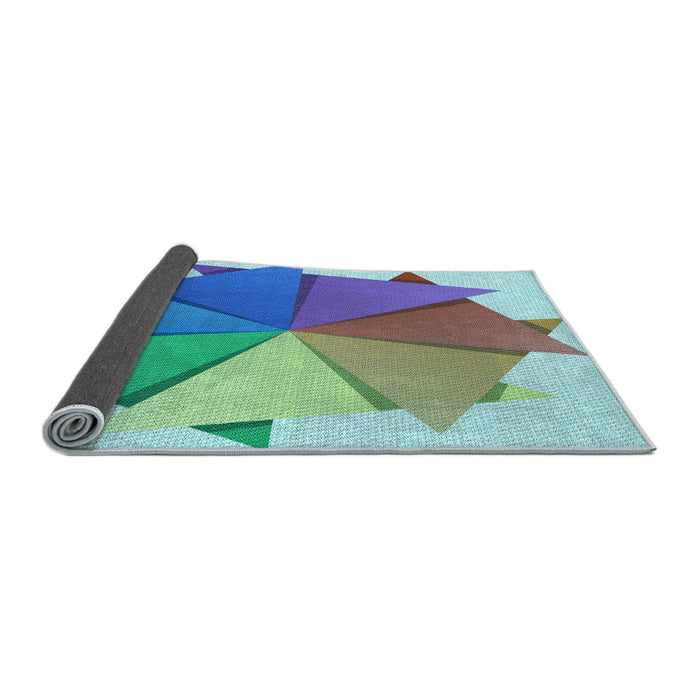 Thickness of Patterned Steel Blue Rug, pat3458lblu