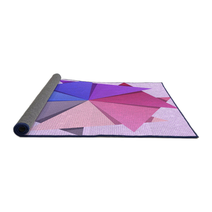 Thickness of Patterned Mauve Purple Rug, pat3458pur