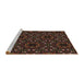 Sideview of Machine Washable Transitional Chocolate Brown Rug, wshpat3459brn