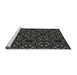 Sideview of Machine Washable Transitional Smokey Gray Rug, wshpat3459gry