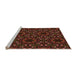 Sideview of Machine Washable Transitional Saddle Brown Rug, wshpat3459org