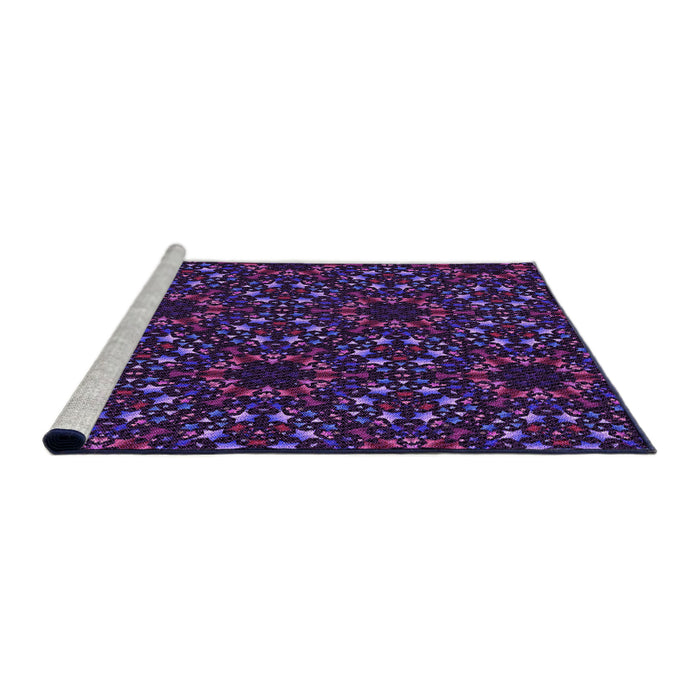 Sideview of Machine Washable Transitional Amethyst Purple Rug, wshpat3459pur