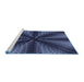 Sideview of Machine Washable Transitional Night Blue Rug, wshpat346blu