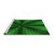 Sideview of Machine Washable Transitional Deep Emerald Green Rug, wshpat346grn