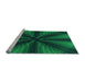 Sideview of Machine Washable Transitional Deep Teal Green Rug, wshpat346lblu