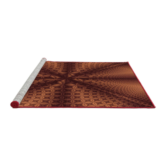 Sideview of Machine Washable Transitional Red Rug, wshpat346rd