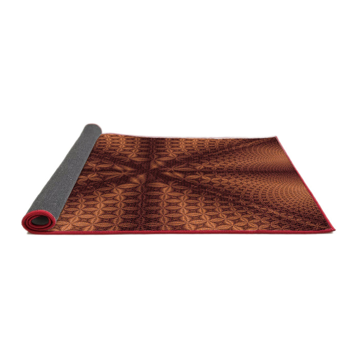 Thickness of Patterned Red Rug, pat346rd