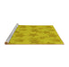 Sideview of Machine Washable Transitional Golden Yellow Rug, wshpat3460yw