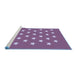 Sideview of Machine Washable Transitional Lilac Purple Rug, wshpat3461blu