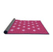 Thickness of Patterned Neon Pink Rug, pat3461pur