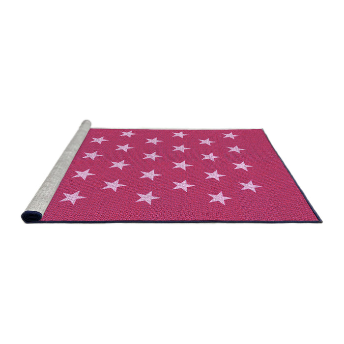 Sideview of Machine Washable Transitional Neon Pink Rug, wshpat3461pur