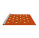 Sideview of Machine Washable Transitional Orange Red Orange Rug, wshpat3461yw