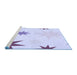 Sideview of Machine Washable Transitional Lavender Blue Rug, wshpat3462blu