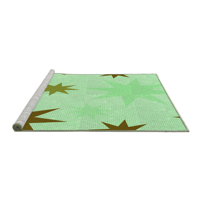 Sideview of Machine Washable Transitional Mint Green Rug, wshpat3462grn