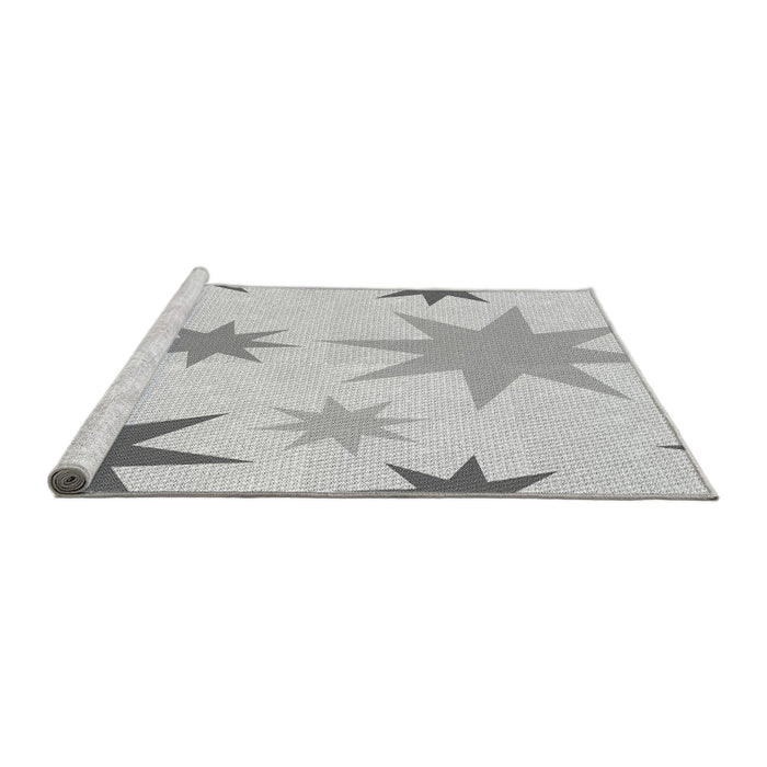 Sideview of Machine Washable Transitional Platinum Gray Rug, wshpat3462gry