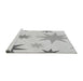 Sideview of Machine Washable Transitional Platinum Gray Rug, wshpat3462gry