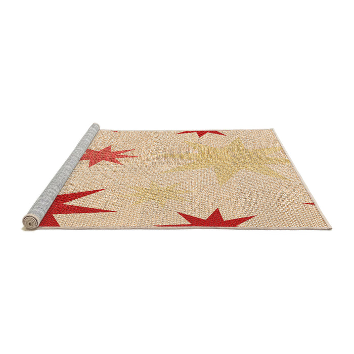 Sideview of Machine Washable Transitional Orange Rug, wshpat3462org