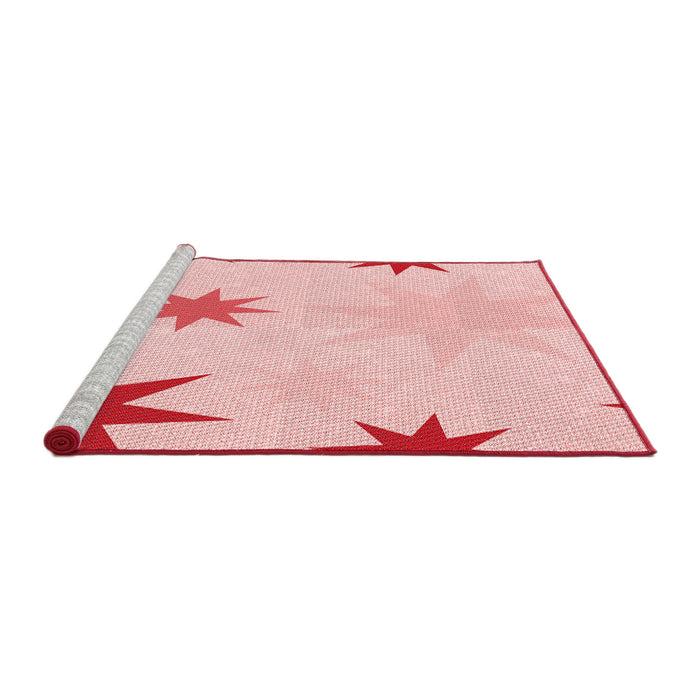 Sideview of Machine Washable Transitional Light Rose Pink Rug, wshpat3462rd