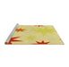 Sideview of Machine Washable Transitional Yellow Rug, wshpat3462yw