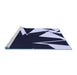 Sideview of Machine Washable Transitional Night Blue Rug, wshpat3463blu