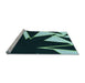 Sideview of Machine Washable Transitional Deep Teal Green Rug, wshpat3463lblu