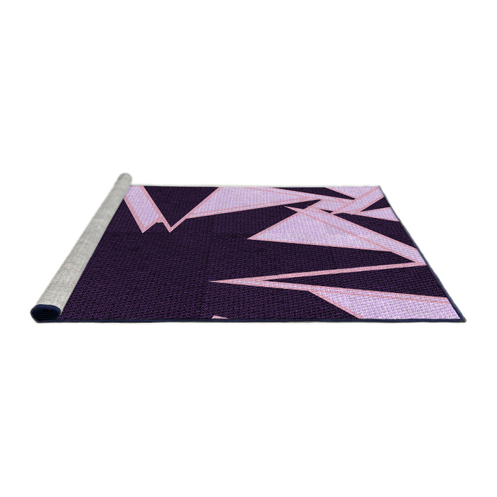 Sideview of Machine Washable Transitional Deep Purple Rug, wshpat3463pur