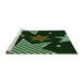 Sideview of Machine Washable Transitional Green Rug, wshpat3464grn