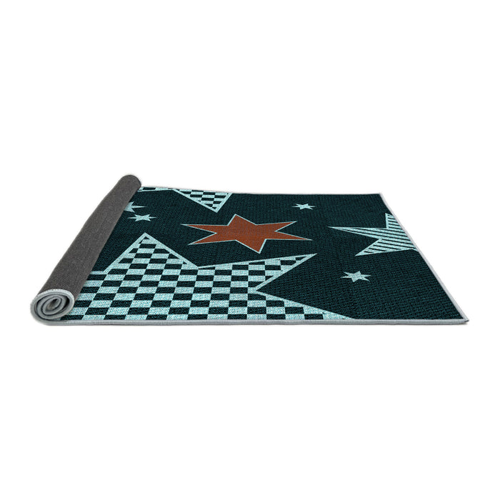 Thickness of Patterned Deep-Sea Green Rug, pat3464lblu