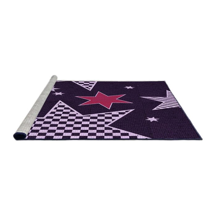 Sideview of Machine Washable Transitional Deep Purple Rug, wshpat3464pur