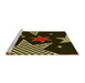 Sideview of Machine Washable Transitional Black Brown Rug, wshpat3464yw