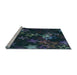 Sideview of Machine Washable Transitional Blue Rug, wshpat3465lblu