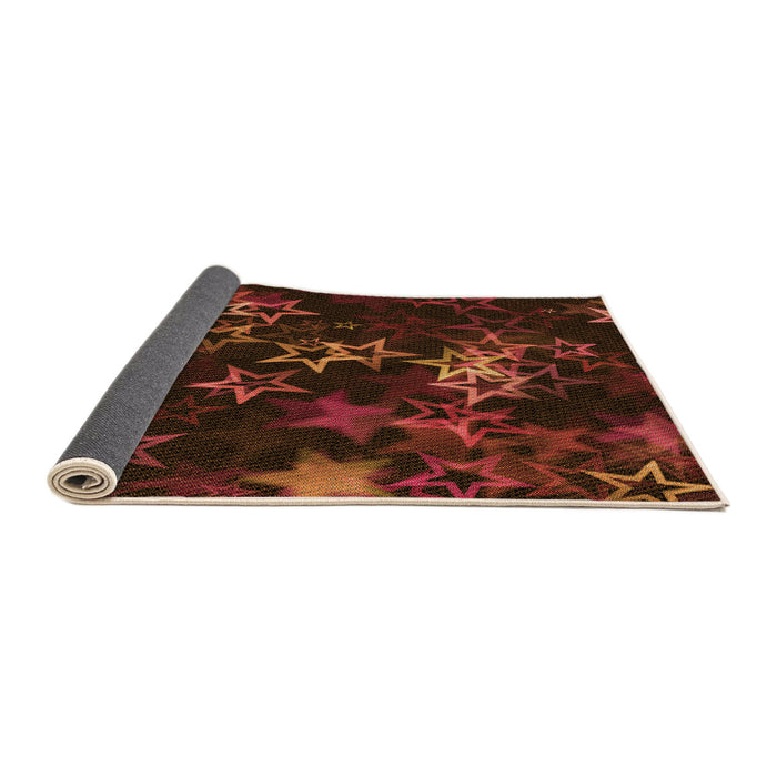 Thickness of Patterned Saddle Brown Rug, pat3465org