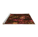 Sideview of Machine Washable Transitional Saddle Brown Rug, wshpat3465org