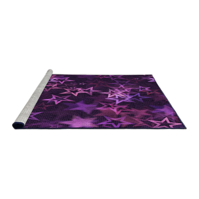 Sideview of Machine Washable Transitional Dark Purple Rug, wshpat3465pur